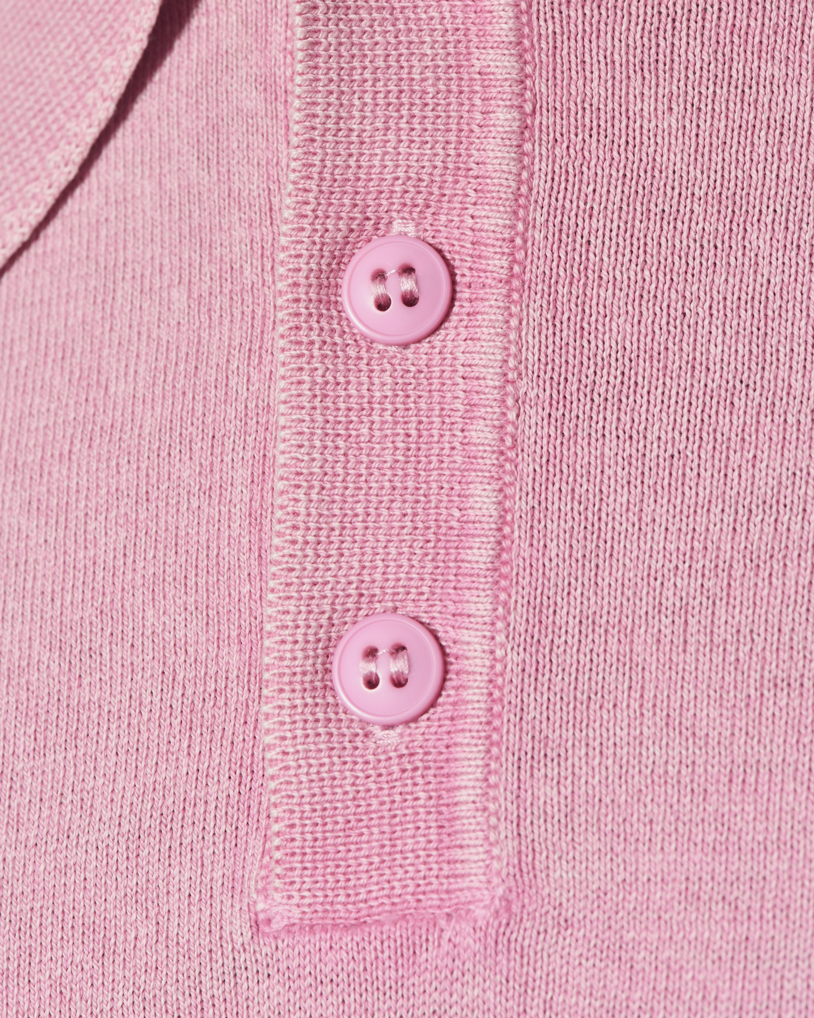 Polo à col boutonné rose Bramante