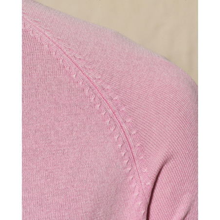 Polo à col boutonné rose Bramante