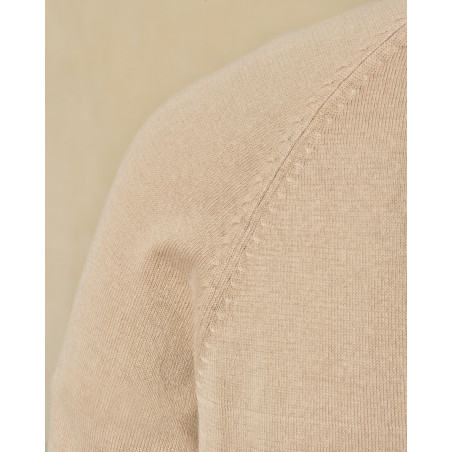 Polo à col boutonné beige Bramante