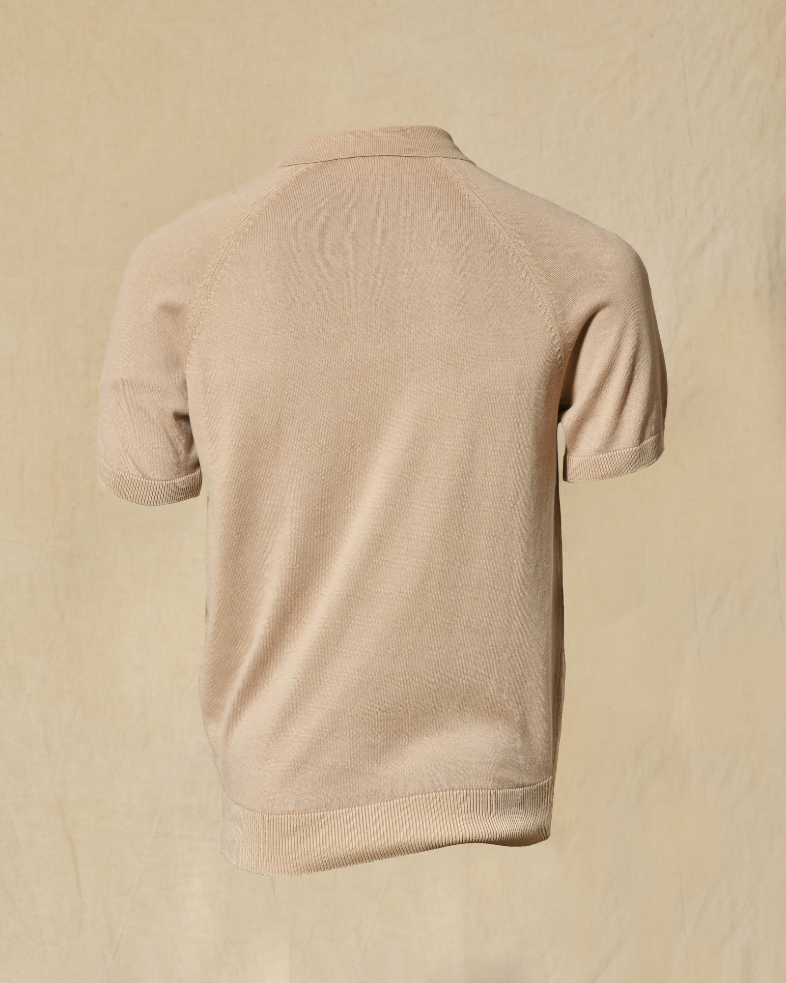 Polo à col boutonné beige Bramante