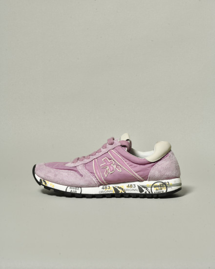 Baskets en daim violet à semelle graphique Premiata