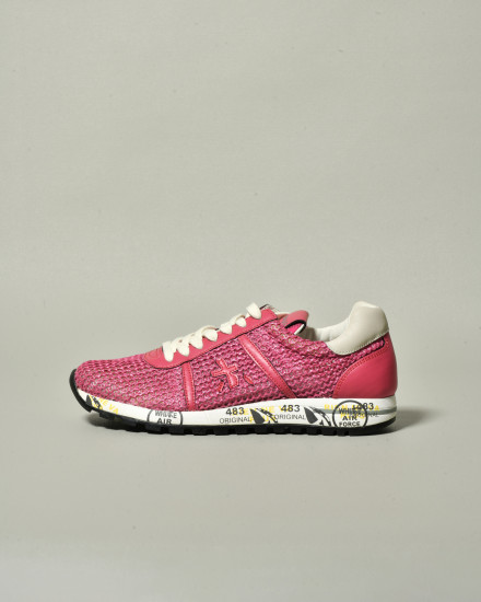 Baskets en maille rose à semelles graphiques Premiata