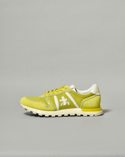 Baskets en daim vert à semelle graphique Premiata