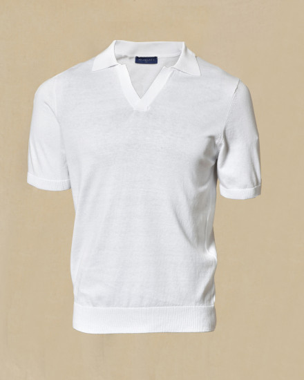 Polo en coton blanc Bramante
