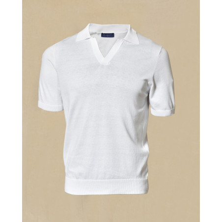 Polo en coton blanc Bramante