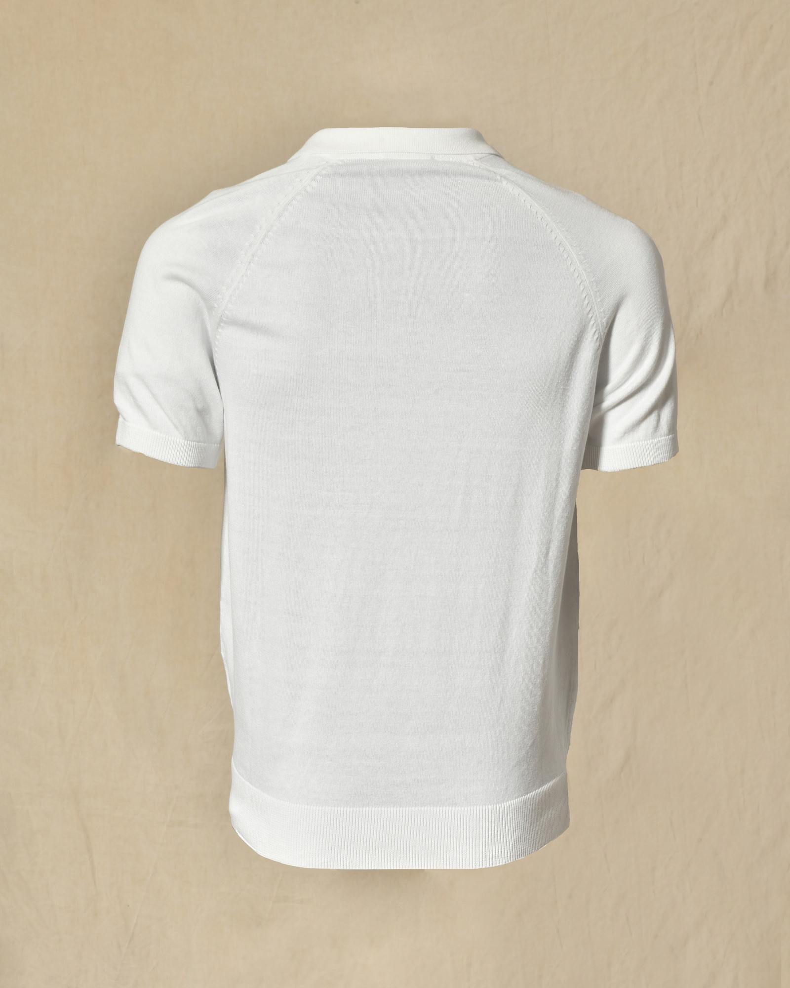 Polo à col boutonné blanc Bramante