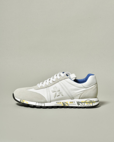 Baskets en daim gris à semelle graphique Premiata