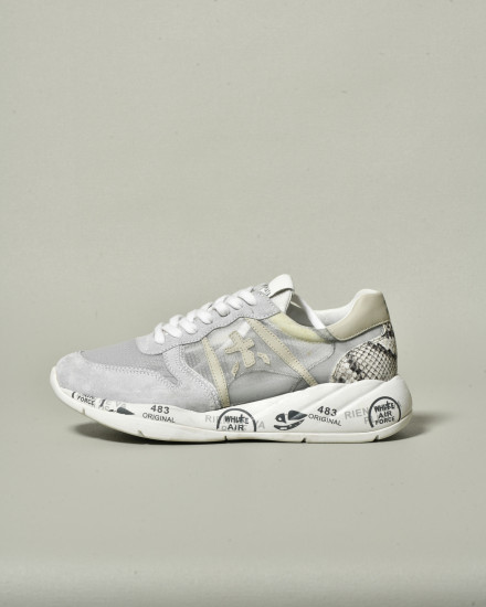 Baskets grises à empiècement effet écailles Premiata