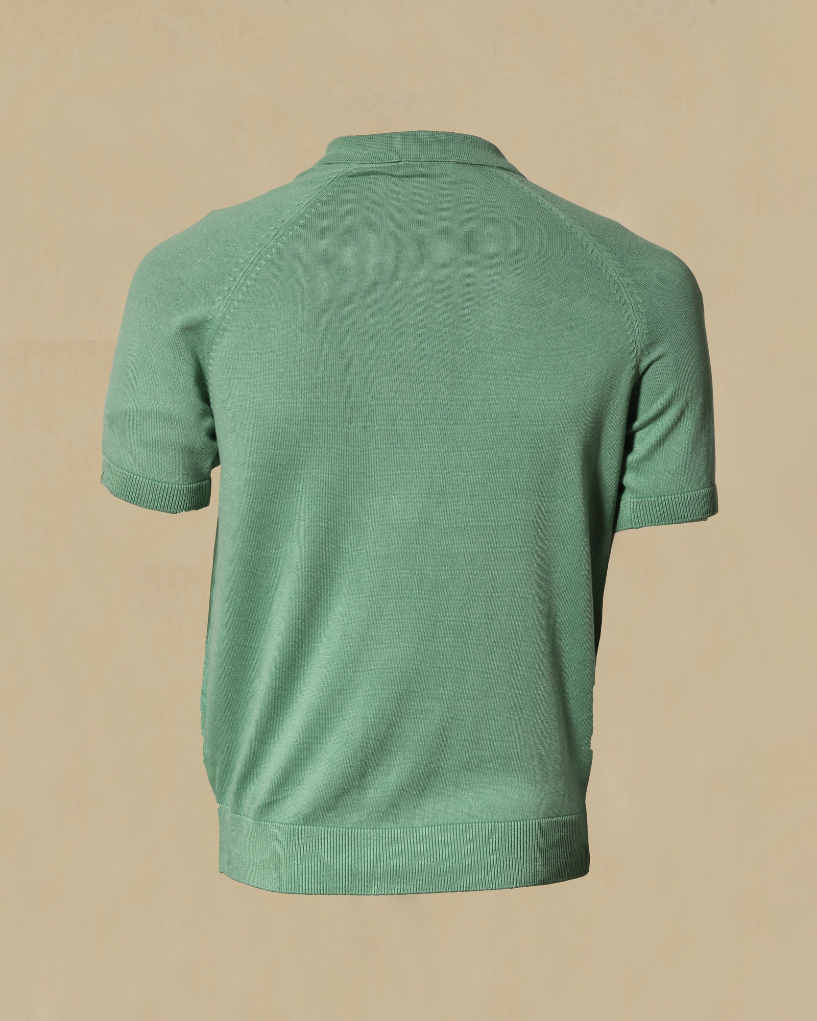 Polo à col boutonné vert Bramante