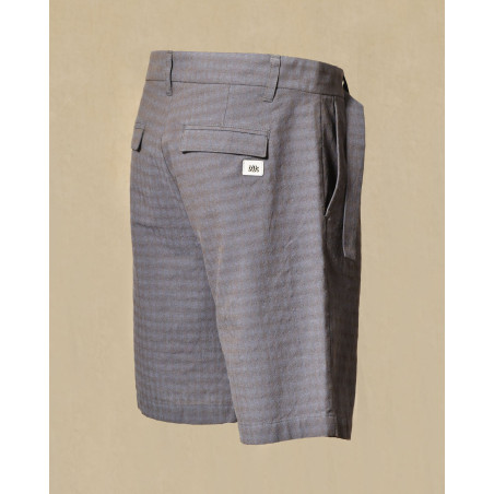 Bermuda gris à carreaux discrets Ixos