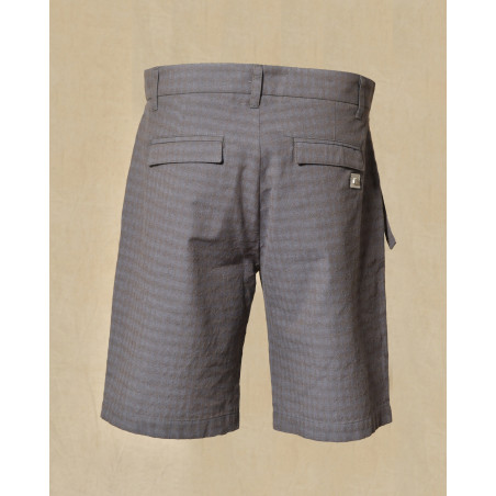 Bermuda gris à carreaux discrets Ixos