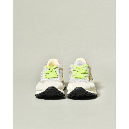 Baskets à empiècements translucides et lacets fluo Premiata