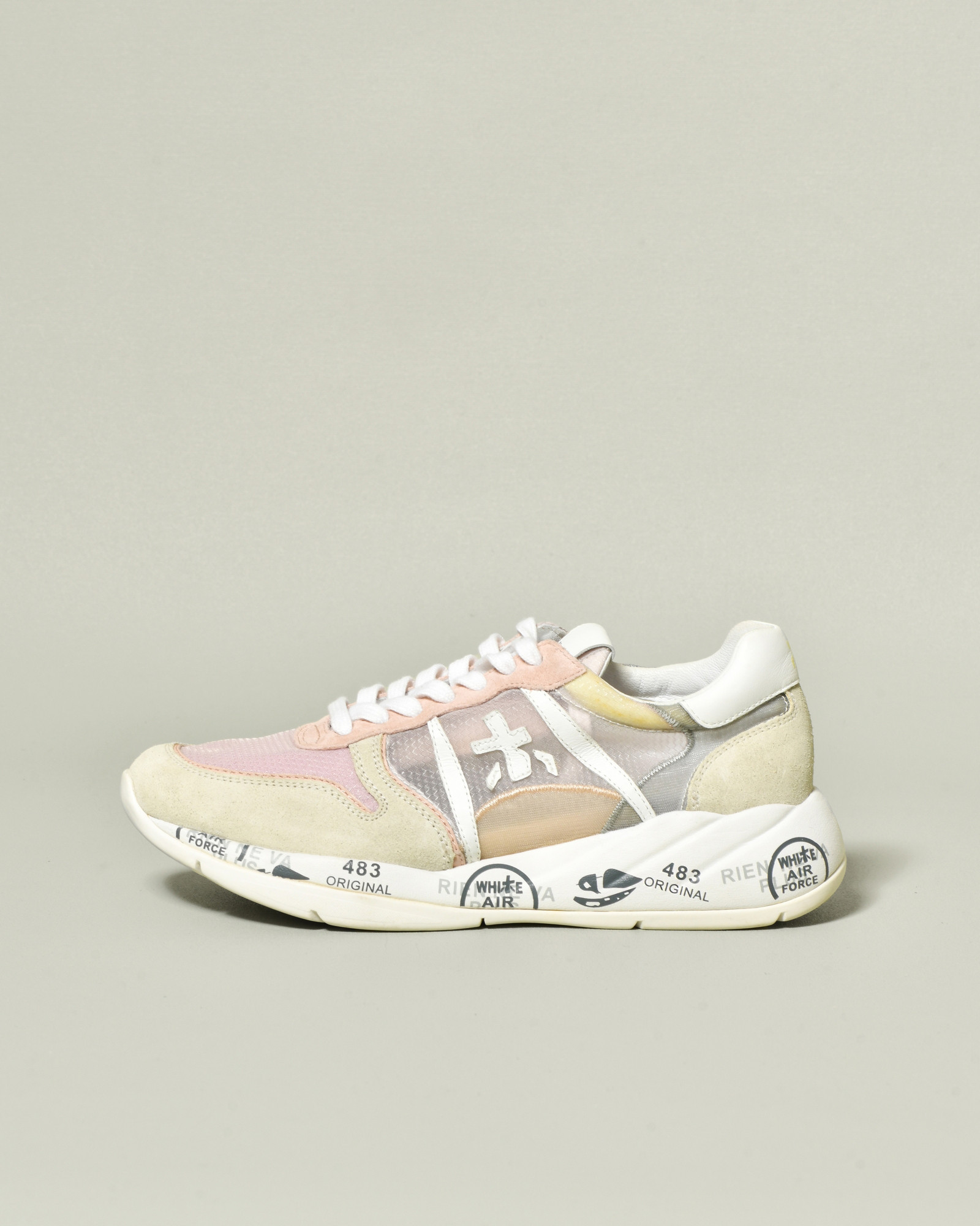 Baskets à empiècements translucides beige Premiata