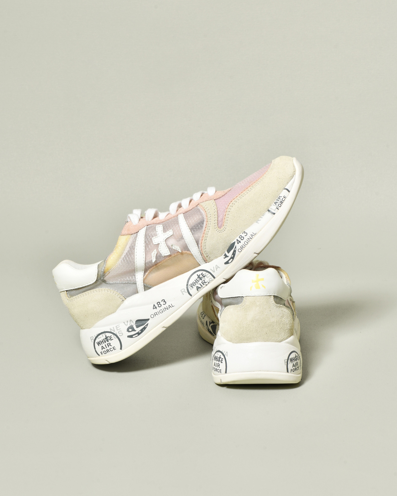 Baskets à empiècements translucides beige Premiata