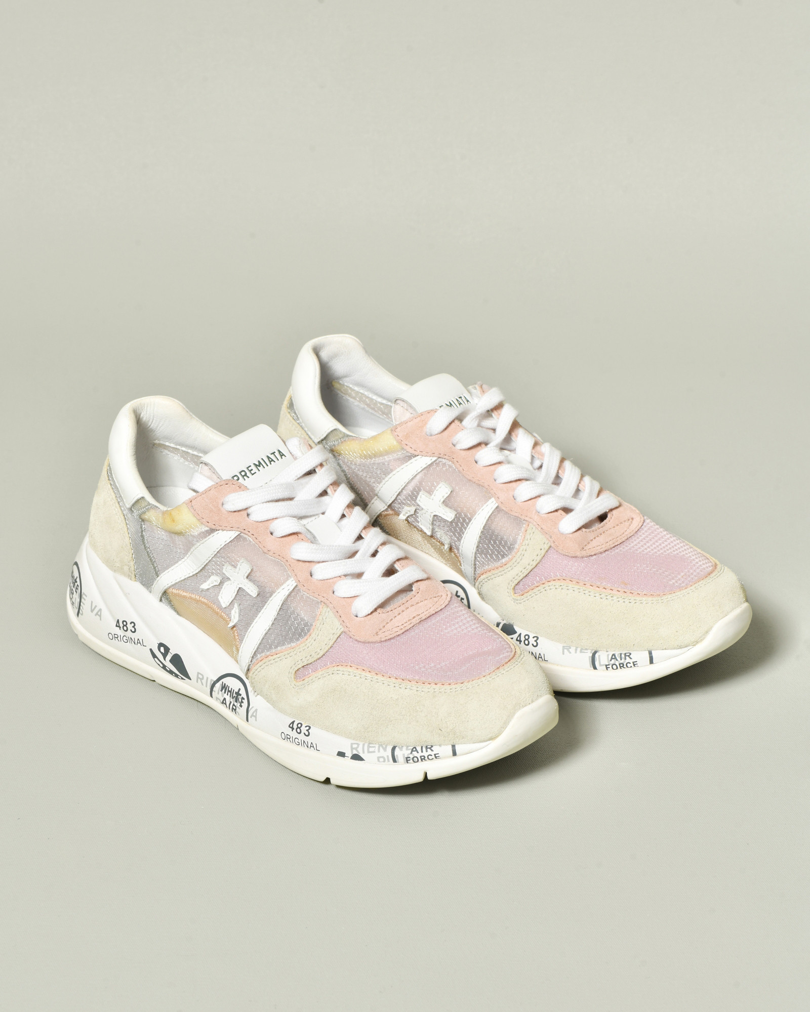 Baskets à empiècements translucides beige Premiata