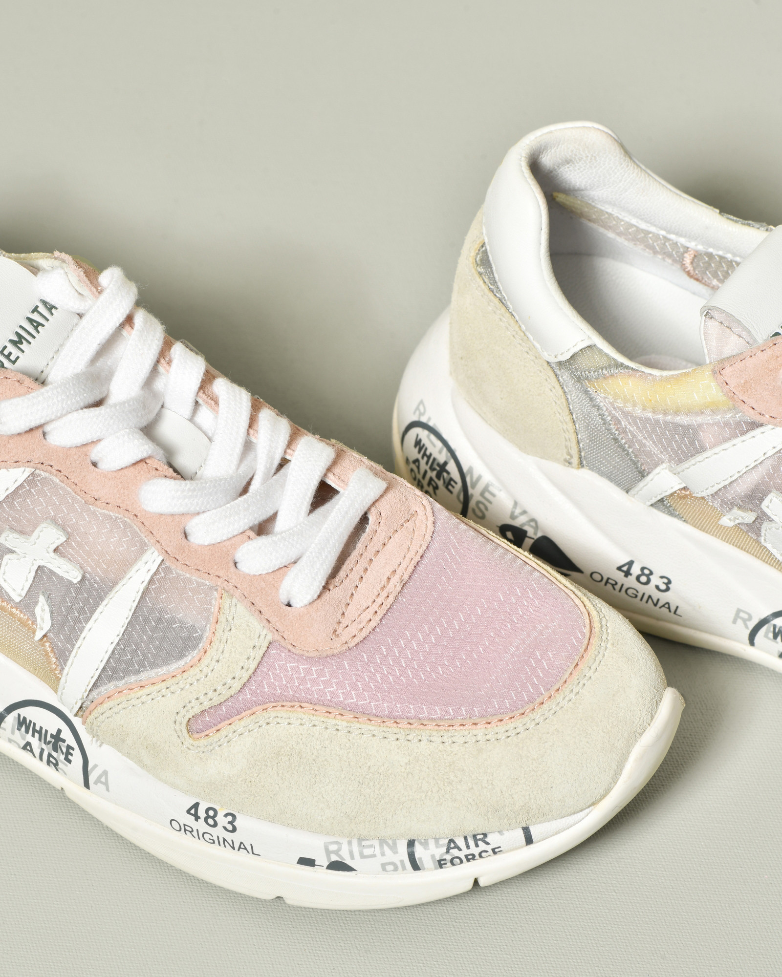 Baskets à empiècements translucides beige Premiata