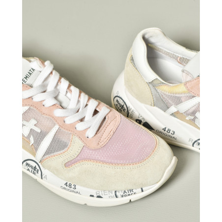 Baskets à empiècements translucides beige Premiata