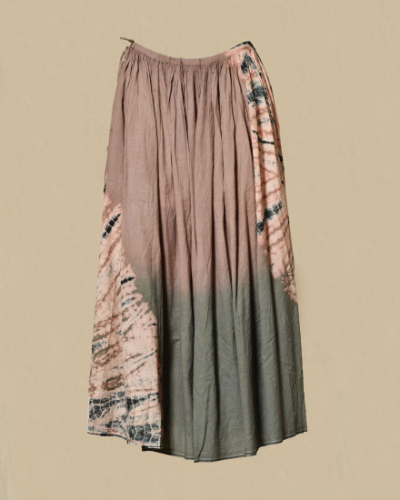 Jupe longue plissée à imprimé abstrait V.de.Vinster