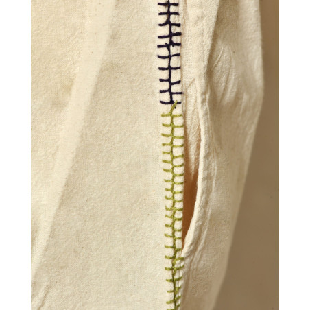 Short en coton beige à couture multicolore V.de.Vinster