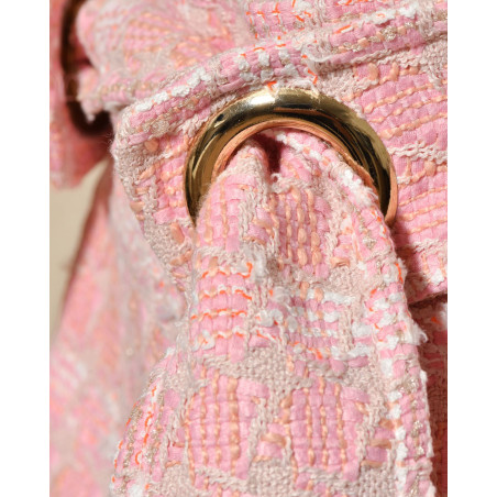 Short en tweed rose avec ceinture Edward Achour