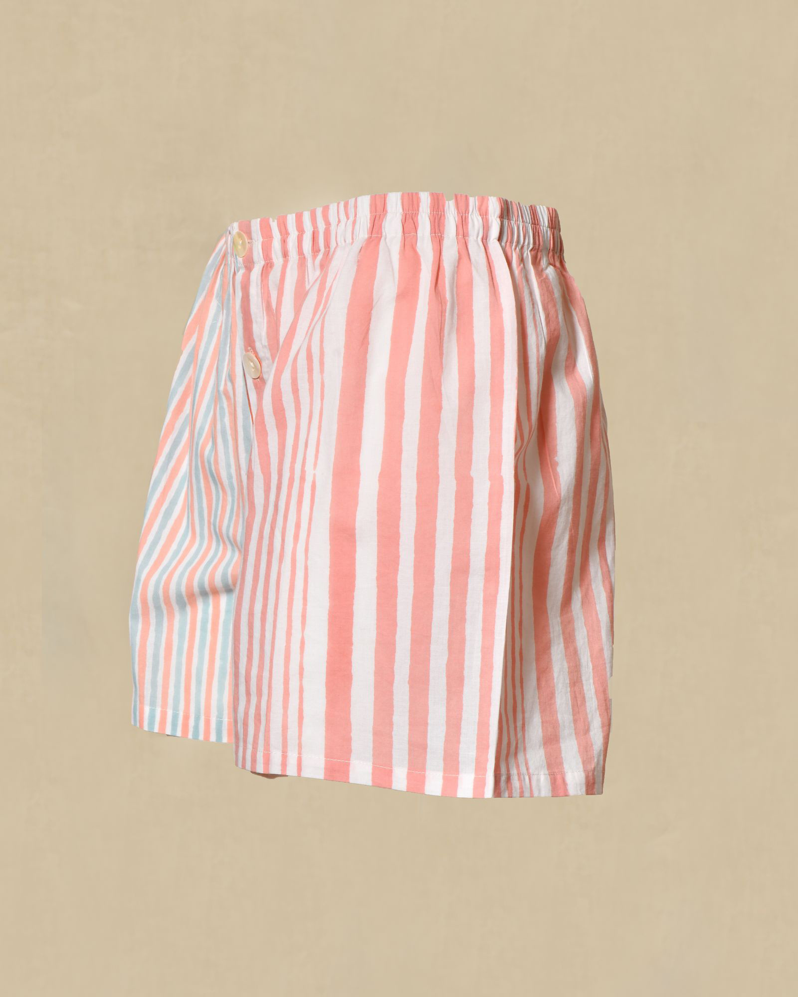 Short en coton à rayures roses V.de.Vinster