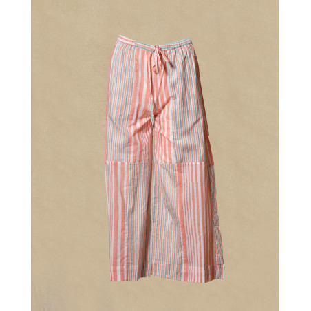 Pantalon large à rayures roses V.de.Vinster
