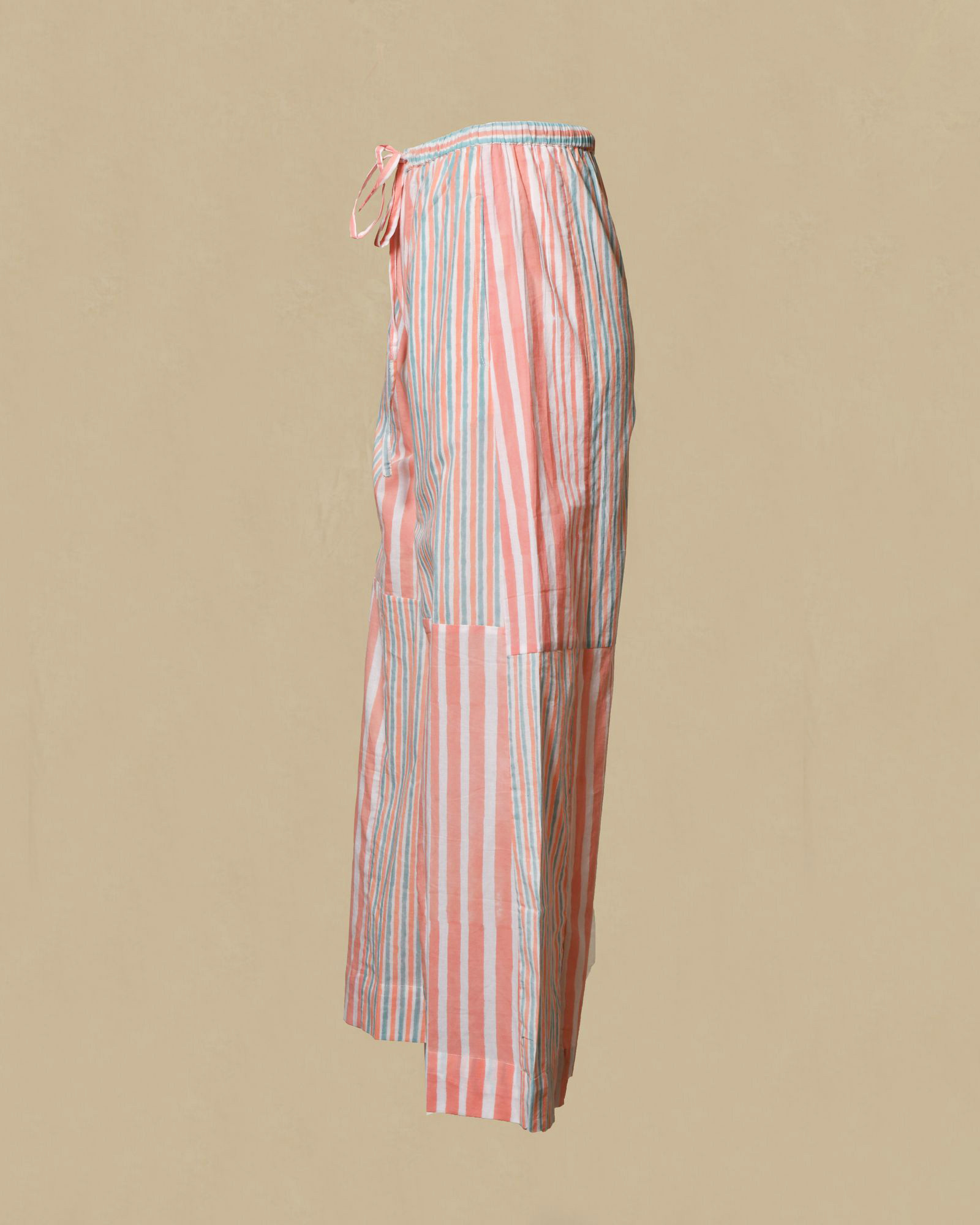 Pantalon large à rayures roses V.de.Vinster
