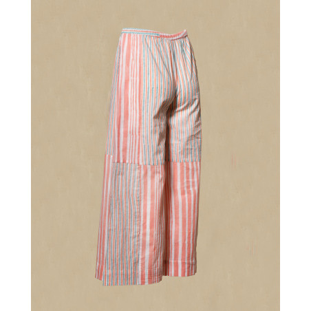 Pantalon large à rayures roses V.de.Vinster