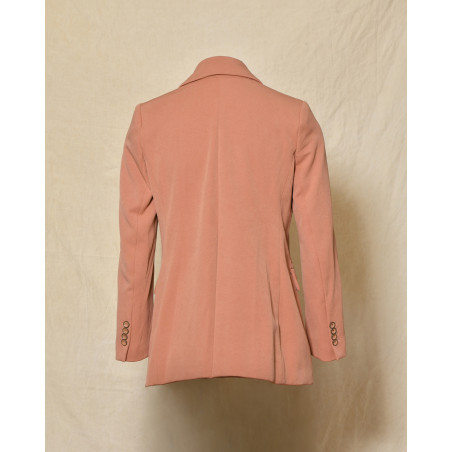 Veste blazer à double boutonnage rose Maesta