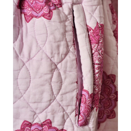 Veste sans manches matelassée rose à motifs floral V.de.Vinster