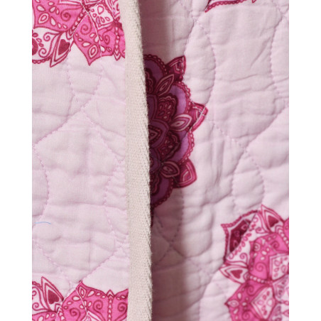 Veste sans manches matelassée rose à motifs floral V.de.Vinster