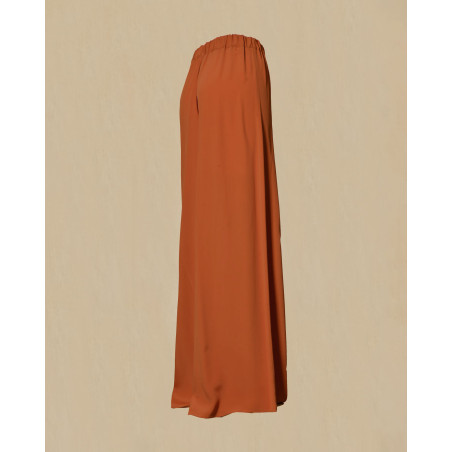 Pantalon large en soie brique Sfizio