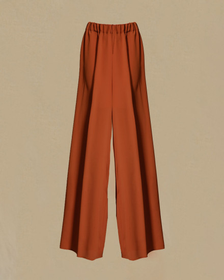 Pantalon large en soie brique Sfizio