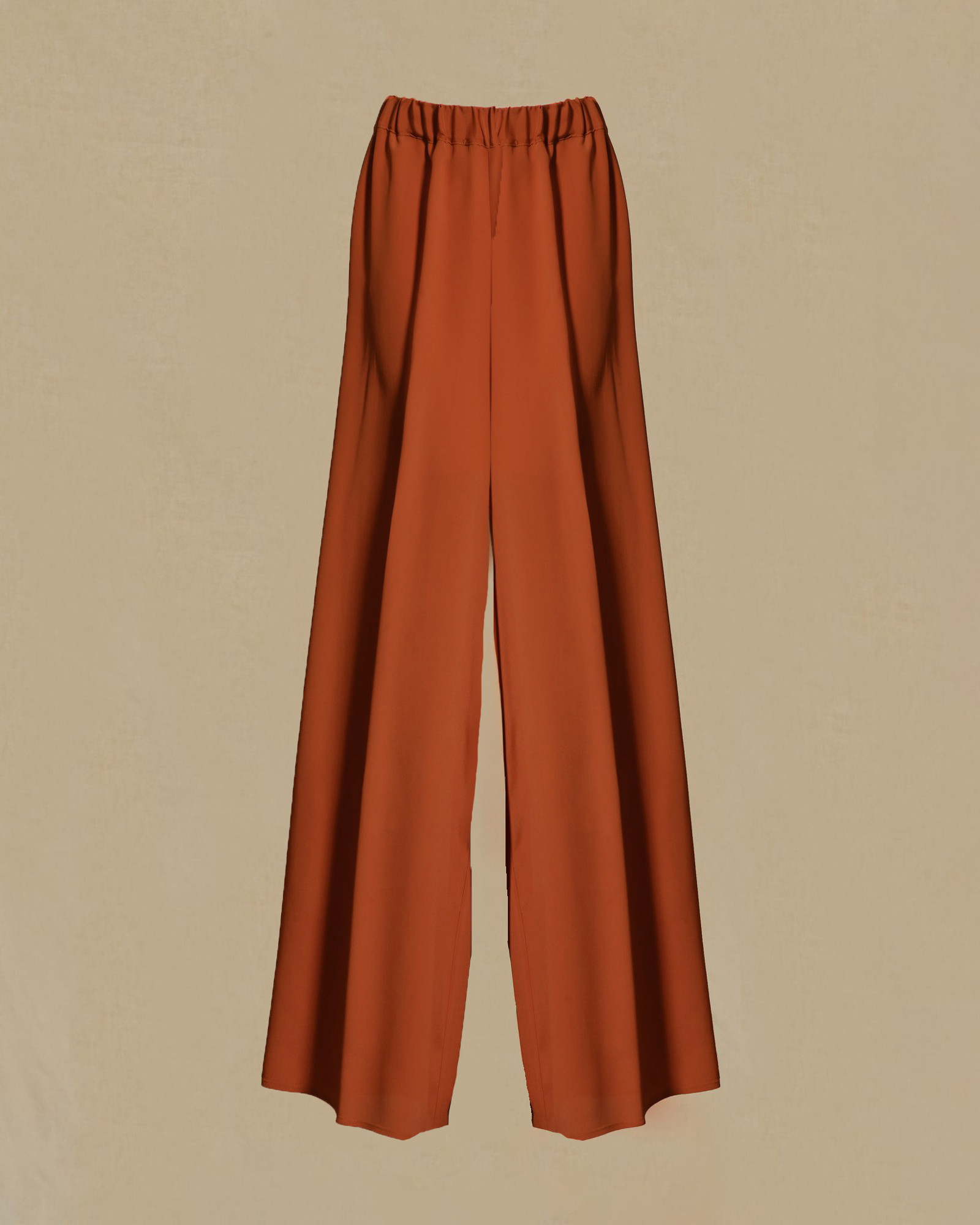 Pantalon large en soie brique Sfizio