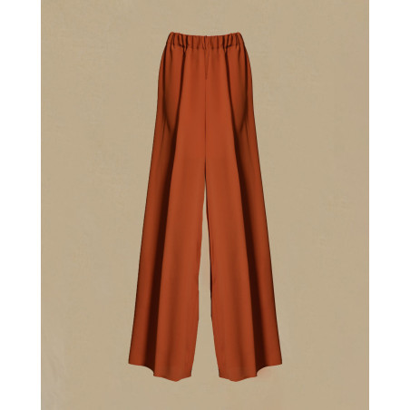 Pantalon large en soie brique Sfizio