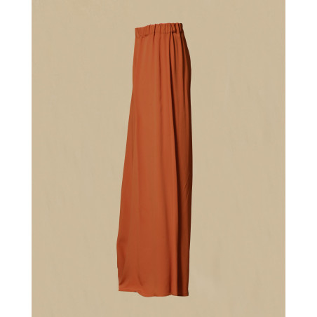 Pantalon large en soie brique Sfizio