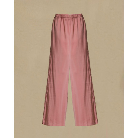 Pantalon large taille élastique vieux rose Sfizio