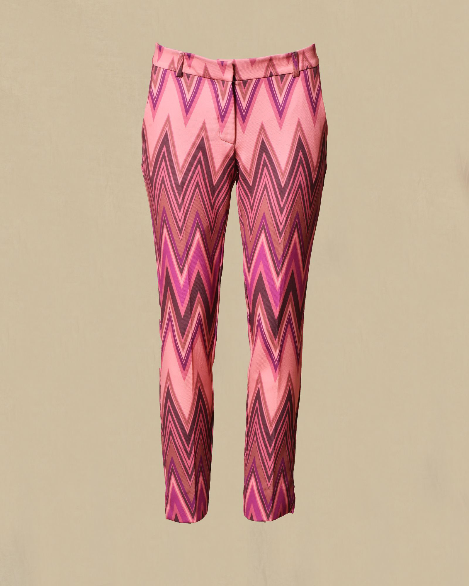 Pantalon à imprimé rose et violet Maesta