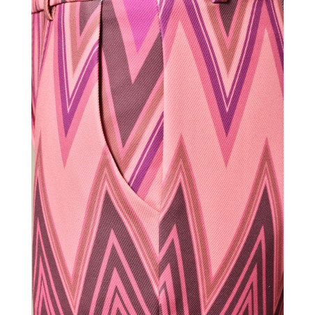 Pantalon à imprimé rose et violet Maesta