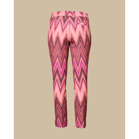 Pantalon à imprimé rose et violet Maesta