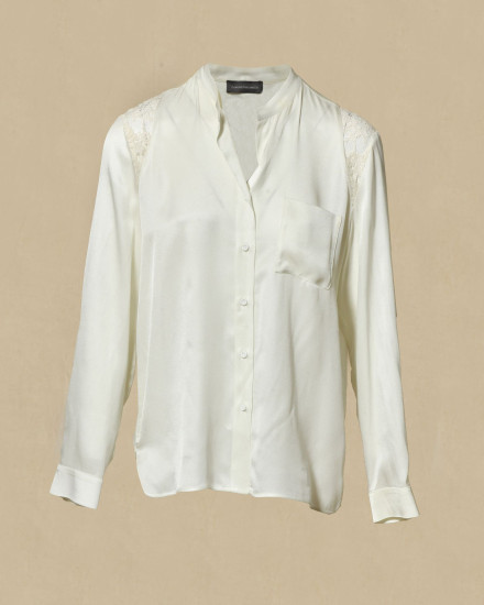 Chemisier en soie fluide avec détails dentelle Lorena Antoniazzi