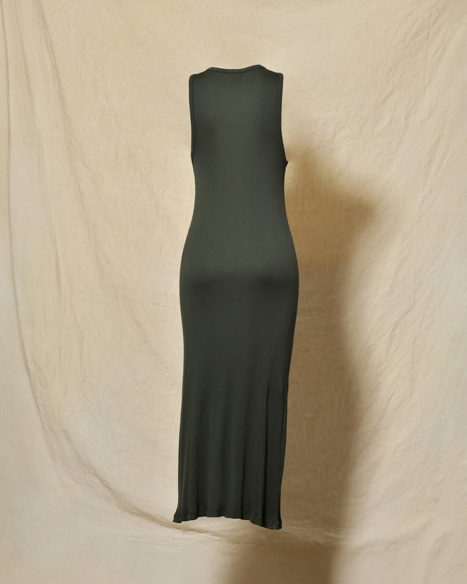 Robe longue côtelée kaki Diega