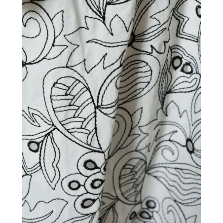 Robe évasée blanche à imprimé floraux Sfizio