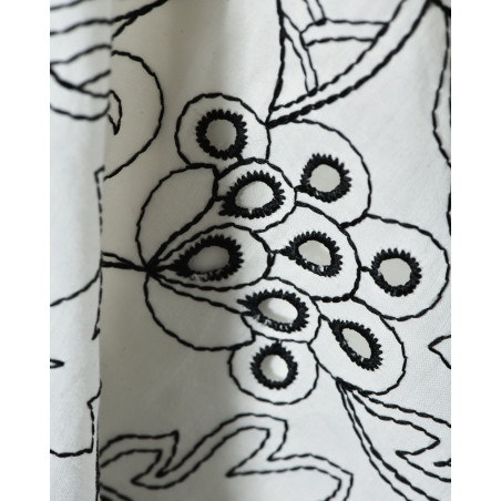 Robe évasée blanche à imprimé floraux Sfizio