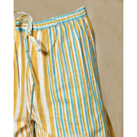 Pantalon large à rayures jaunes V.de.Vinster