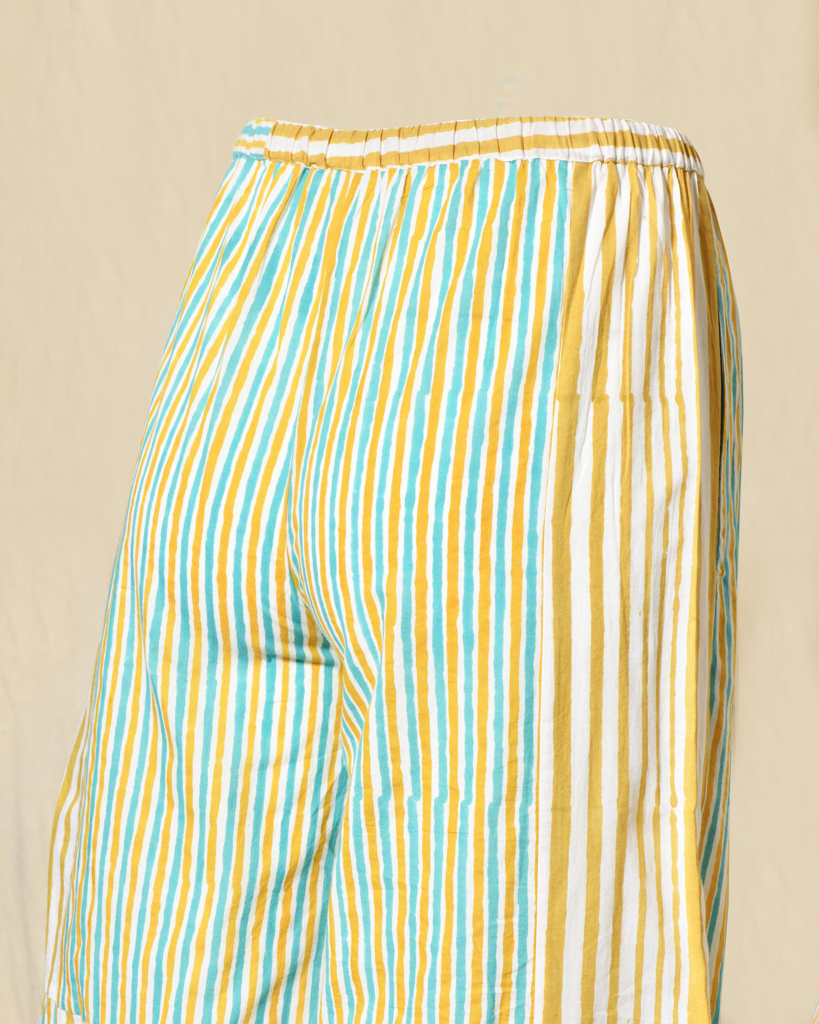 Pantalon large à rayures jaunes V.de.Vinster