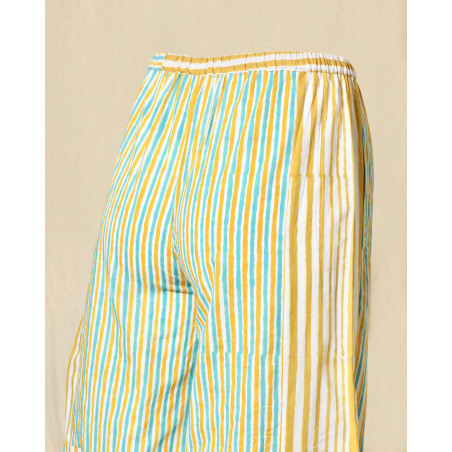 Pantalon large à rayures jaunes V.de.Vinster