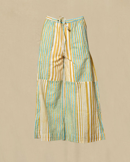 Pantalon large à rayures jaunes V.de.Vinster