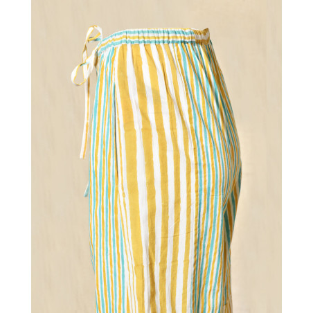 Pantalon large à rayures jaunes V.de.Vinster