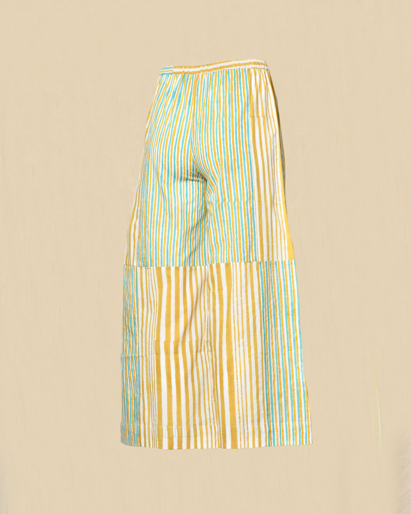 Pantalon large à rayures jaunes V.de.Vinster